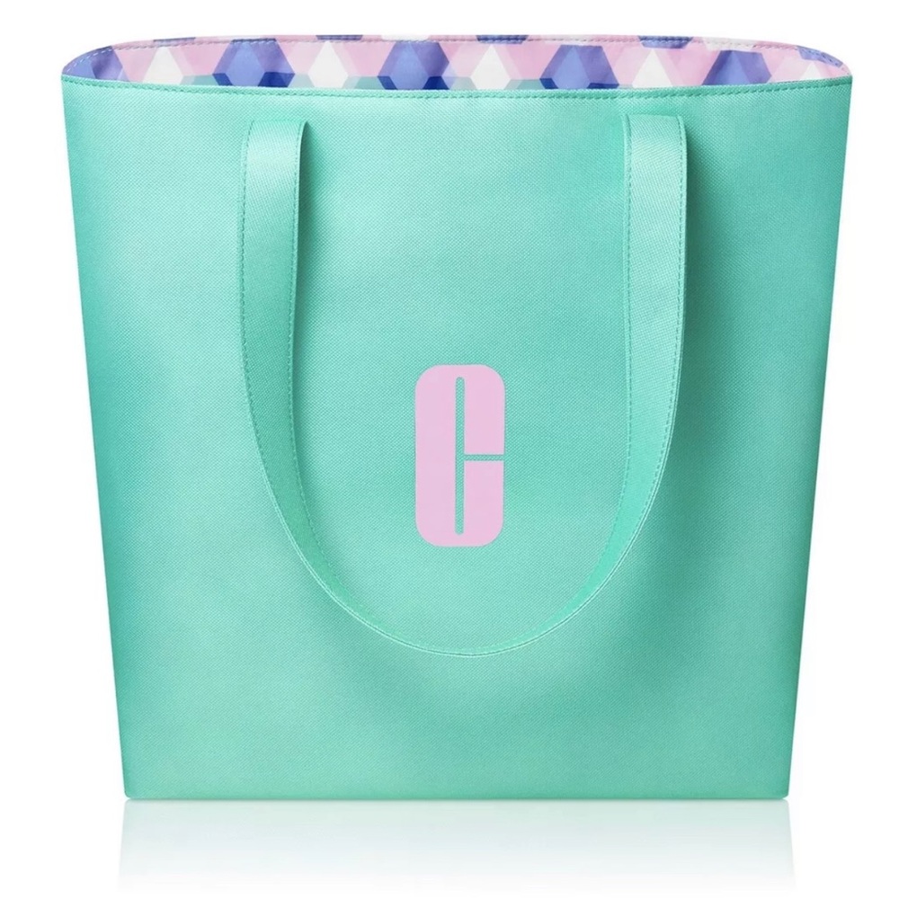 Clinique Brand Large Tote Bag in Aqua Color